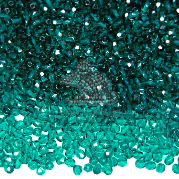 Fire Polished Beads 3mm Dark Emerald beads mouse