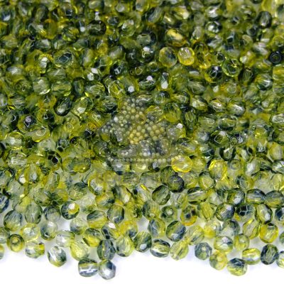 Fire Polished Beads 3mm Dual Coated Blueberry Lemon