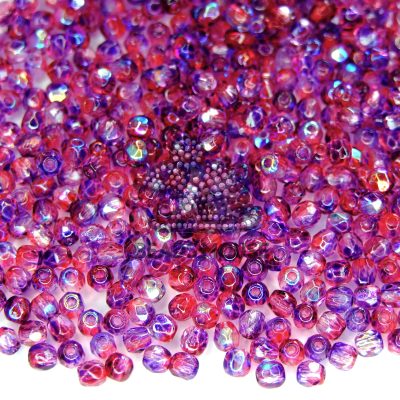 Fire Polished Beads 3mm Dual Coated Pink Blue AB beads mouse