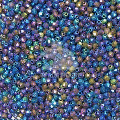 Fire Polished Beads 3mm Iris Blue beads mouse