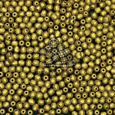 Fire Polished Beads 3mm Matte Metallic Aztec Gold beads mouse
