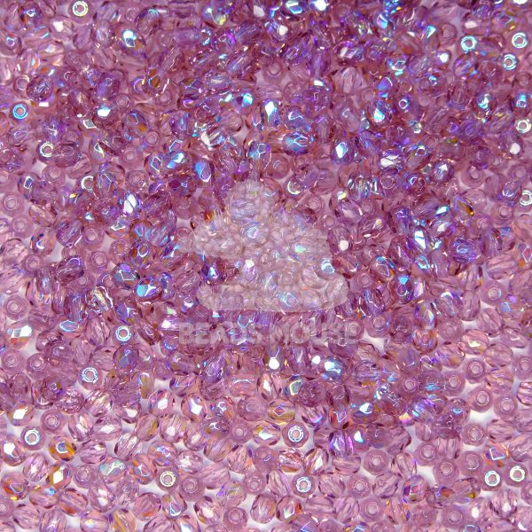 Fire Polished Beads 3mm Medium Amethyst AB beads mouse