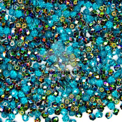 Fire Polished Beads 3mm Teal Vitral beads mouse