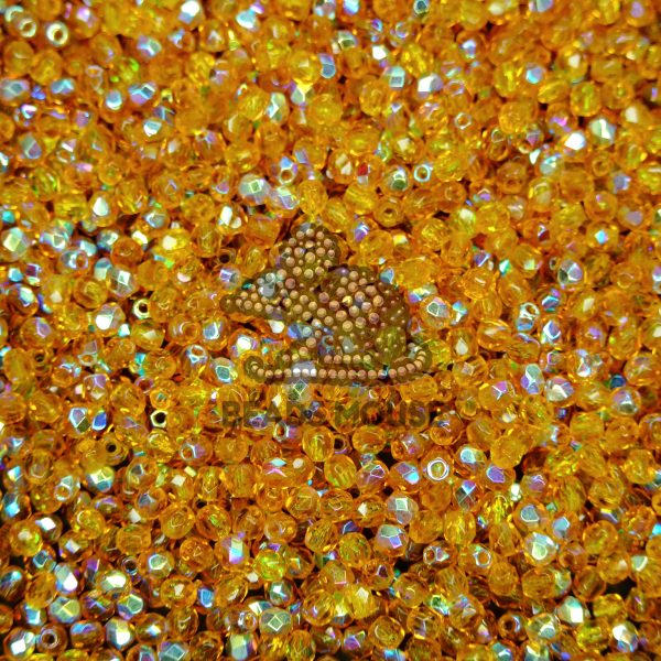 Fire Polished Beads 3mm Topaz AB beads mouse