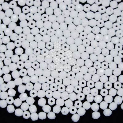 Fire Polished Beads 3mm White beads mouse