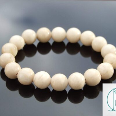 Fossil Jasper 10mm Natural Gemstone Bracelet 6-9'' Elasticated Michael's UK Jewellery