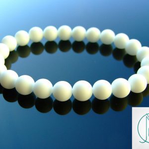 Frosted White Agate Natural Gemstone Bracelet 6-9'' Elasticated Michael's UK Jewellery