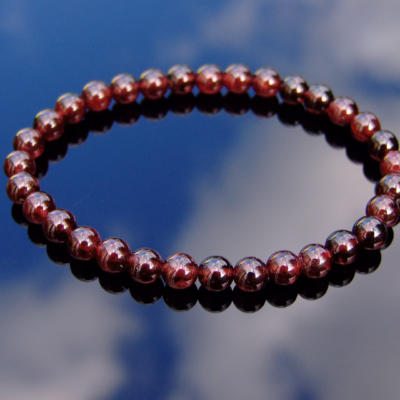 Garnet A Grade Natural 6mm Gemstone Bracelet 6-9'' Elasticated Michael's UK Jewellery