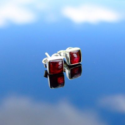 Garnet Natural Gemstone 925 Sterling Silver Earrings Michael's UK Jewellery