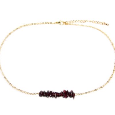Garnet Natural Gemstone Chip Necklace Michael's UK Jewellery