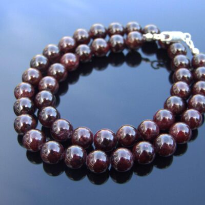Garnet Natural Gemstone Necklace 8mm Beaded 16-30inch Michael's UK Jewellery