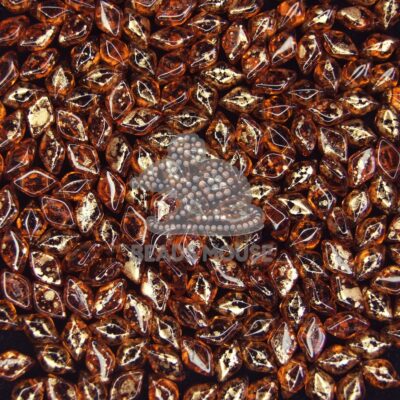 GemDuo Beads Gold Splash Smoky Topaz beadsmouse.co.uk 001