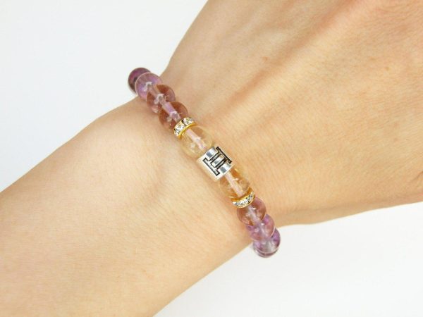 Gemini Ametrine Citrine Birthstone Bracelet 6-9'' Elasticated Michael's UK Jewellery