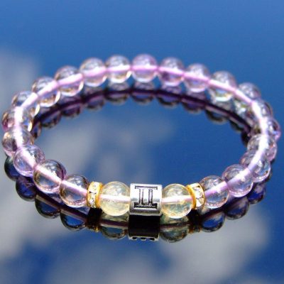 Gemini Ametrine Citrine Birthstone Bracelet 6-9'' Elasticated Michael's UK Jewellery