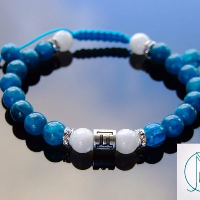 Gemini Apatite Moonstone Birthstone Bracelet 6-9'' Macrame Michael's UK Jewellery