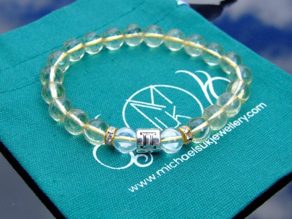Gemini Citrine Crystal Birthstone Bracelet 6-9'' Elasticated Michael's UK Jewellery
