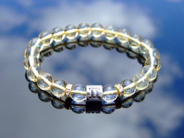 Gemini Citrine Crystal Birthstone Bracelet 6-9'' Elasticated Michael's UK Jewellery