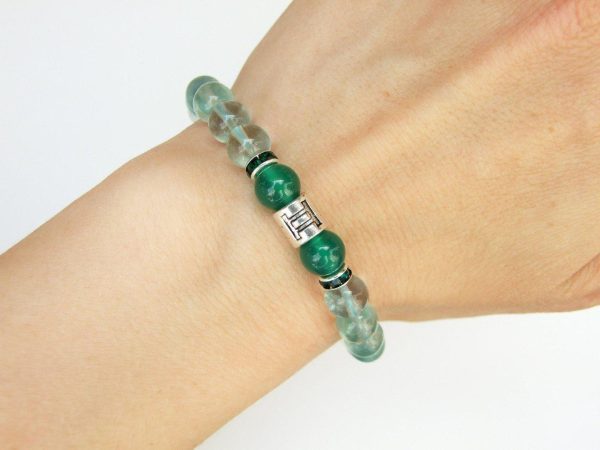 Gemini Green Fluorite Birthstone Bracelet 6-9'' Elasticated Michael's UK Jewellery
