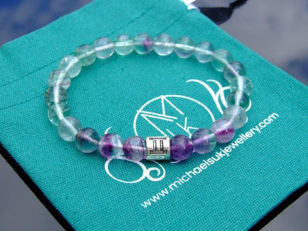 Gemini Multi Fluorite Birthstone Bracelet 6-9'' Elasticated Michael's UK Jewellery