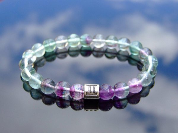 Gemini Multi Fluorite Birthstone Bracelet 6-9'' Elasticated Michael's UK Jewellery