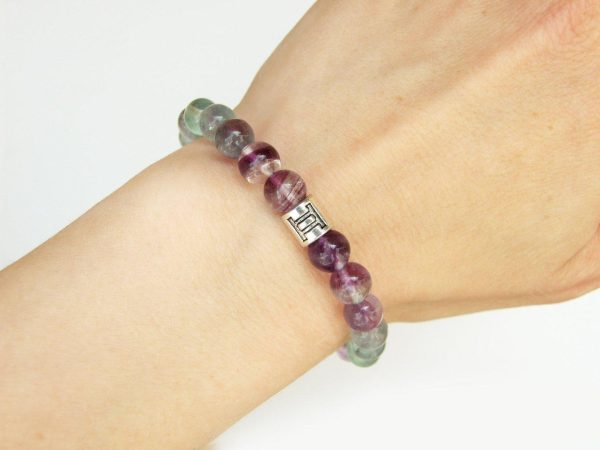 Gemini Multi Fluorite Birthstone Bracelet 6-9'' Elasticated Michael's UK Jewellery