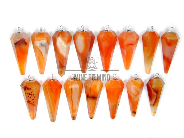 Gemstone Carnelian Pendulum Divination Wicca beads mouse mine to mind