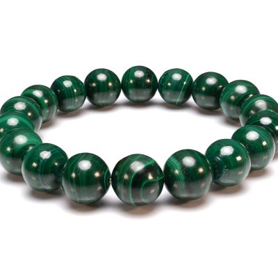 Genuine Malachite Bracelet 10mm Natural Gemstone 6-9'' Elasticated With Box Michael's UK Jewellery