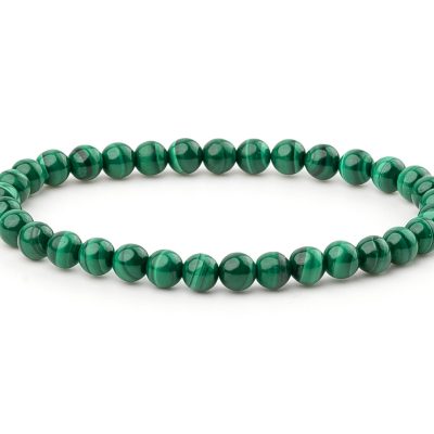 Genuine Malachite Bracelet Natural Gemstone 6-9'' Elasticated With Box Michael's UK Jewellery