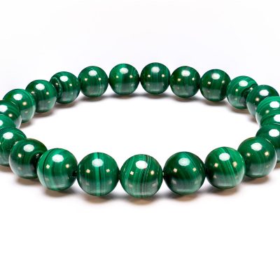 Genuine Malachite Bracelet Natural Gemstone 6-9'' Elasticated With Box Michael's UK Jewellery