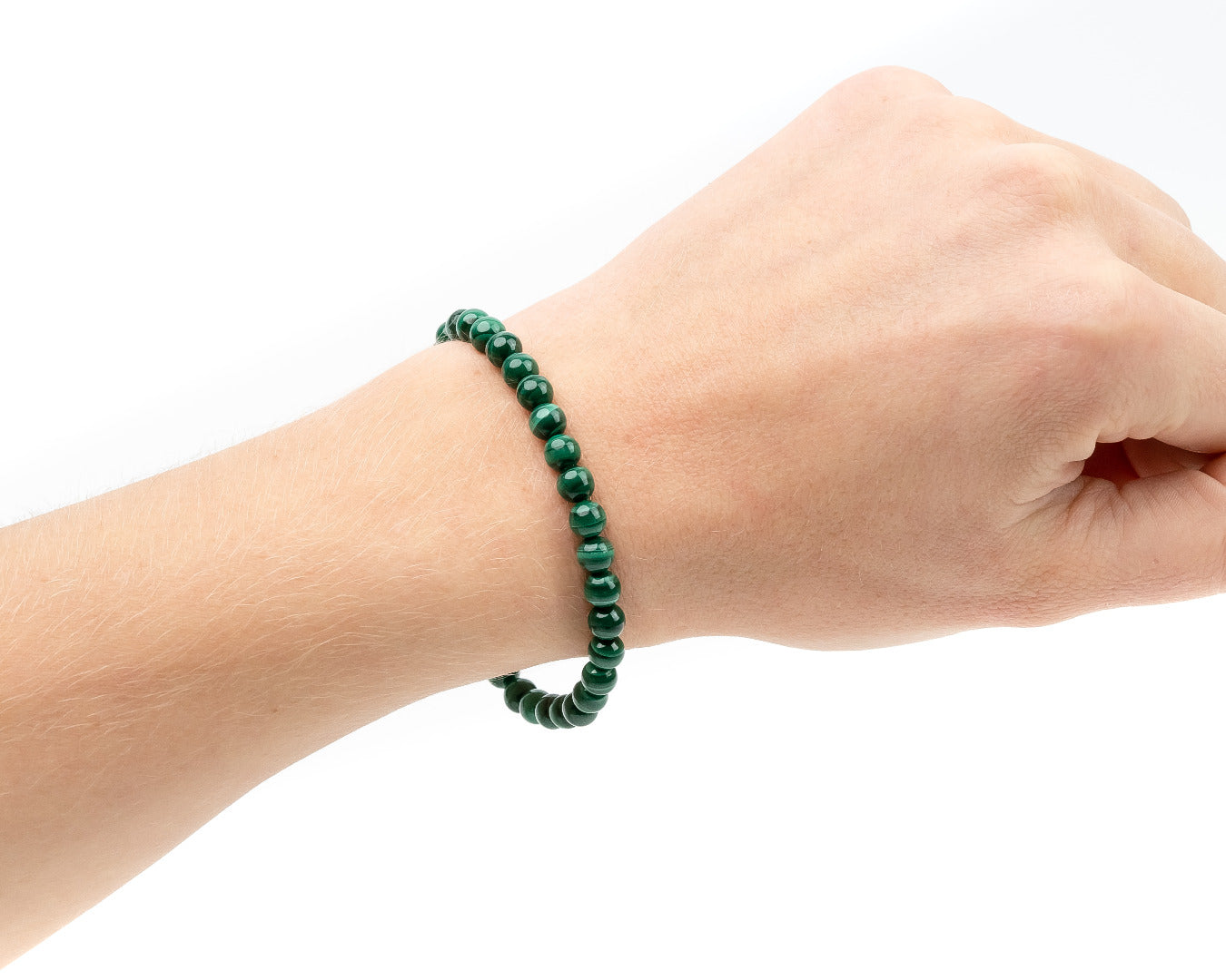 Genuine Malachite Bracelet Natural Gemstone 6-9'' Elasticated With Box Michael's UK Jewellery