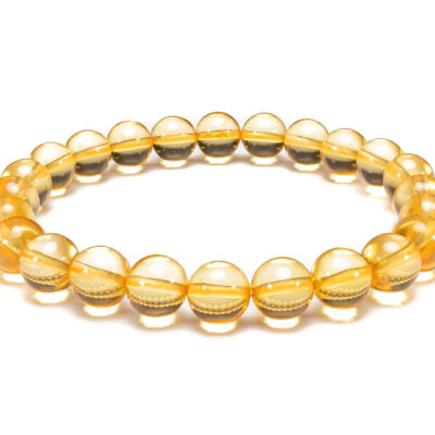 Gold Amber Bracelet Natural Gemstone 6-9'' Elasticated With Box Michael's UK Jewellery