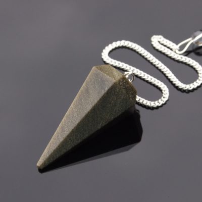 Gold Obsidian Pendulum Natural Gemstone for Dowsing Scrying Divination Meditation Michael's UK Jewellery