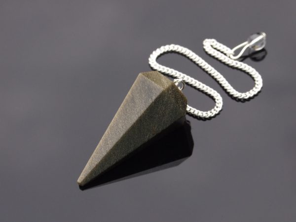 Gold Obsidian Pendulum Natural Gemstone for Dowsing Scrying Divination Meditation Michael's UK Jewellery