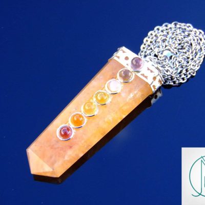 Golden Quartz 7 Chakra Natural Gemstone Pendant Necklace 50cm Michael's UK Jewellery