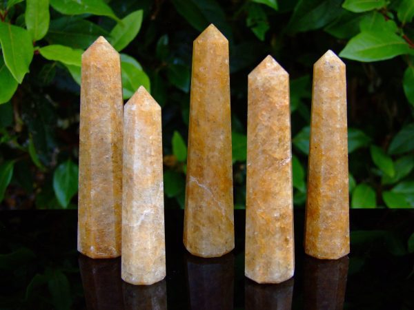 Golden Quartz Tower Polished Natural Gemstone Crystal Obelisk Michael's UK Jewellery