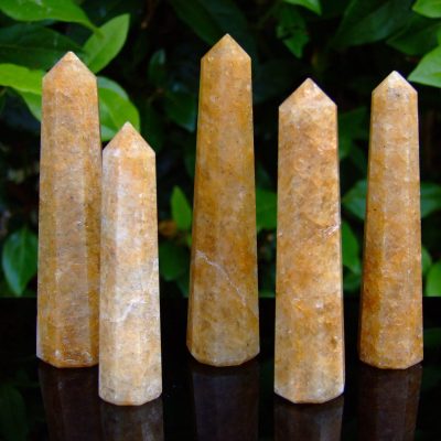 Golden Quartz Tower Polished Natural Gemstone Crystal Obelisk Michael's UK Jewellery