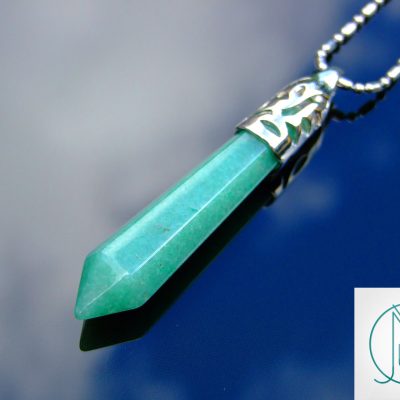 Green Aventurine Long Point Pendant Gemstone Necklace Michael's UK Jewellery