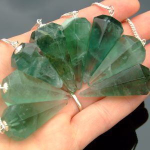Green Fluorite Pendulum Natural Gemstone for Dowsing Scrying Divination Meditation Michael's UK Jewellery