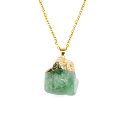 Green Fluorite Raw Pendant Necklace Michael's UK Jewellery