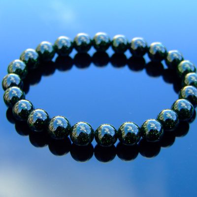 Green Goldstone Manmade Gemstone Bracelet 6-9'' Elasticated Michael's UK Jewellery