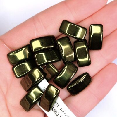 15x Carrier Beads 9x17mm Green Red Luster