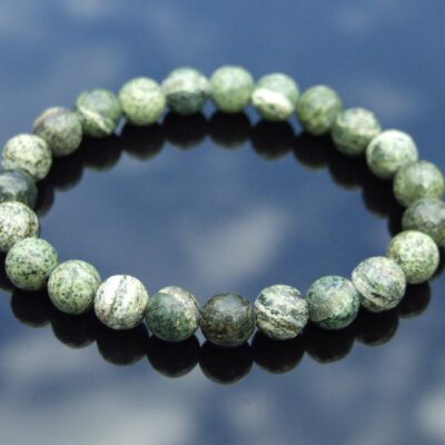 Green Zebra Natural Gemstone Bracelet 6-9'' Elasticated Michael's UK Jewellery