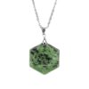 Gemstone Necklace Green Zoisite Hexagon Pendant Natural beads mouse