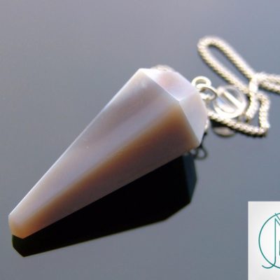 Grey Agate Pendulum Natural Gemstone for Dowsing Scrying Divination Meditation Michael's UK Jewellery