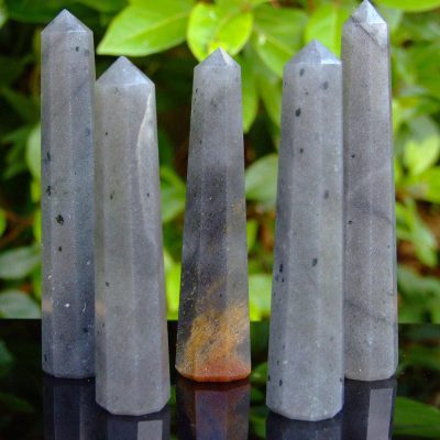 Grey Aventurine Tower Polished Natural Gemstone Crystal Obelisk Michael's UK Jewellery