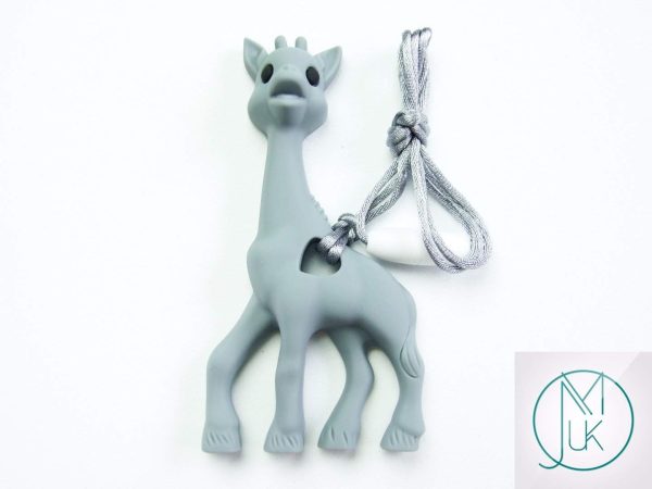 Grey Giraffe Pendant Teething Necklace Michael's UK Jewellery