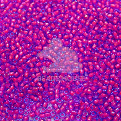 TOHO Seed Beads 980 Luminous Light Sapphire Neon Pink Lined beads mouse