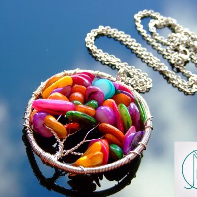 Handmade Mix Color Shells Necklace Tree of Life Pendant Natural Necklace 50cm Chain with Pouch Michael's UK Jewellery