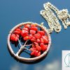 Handmade Red Coral Necklace Tree of Life Pendant Natural Gemstone Necklace 50cm Chain with Pouch Michael's UK Jewellery
