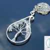 Handmade Rock Crystal Necklace Tree of Life Pendant Natural Gemstone Necklace 50cm Chain with Pouch Michael's UK Jewellery
